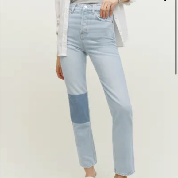 Reformation Cynthia Patch High Rise Straight Jeans - Picture 3 of 6